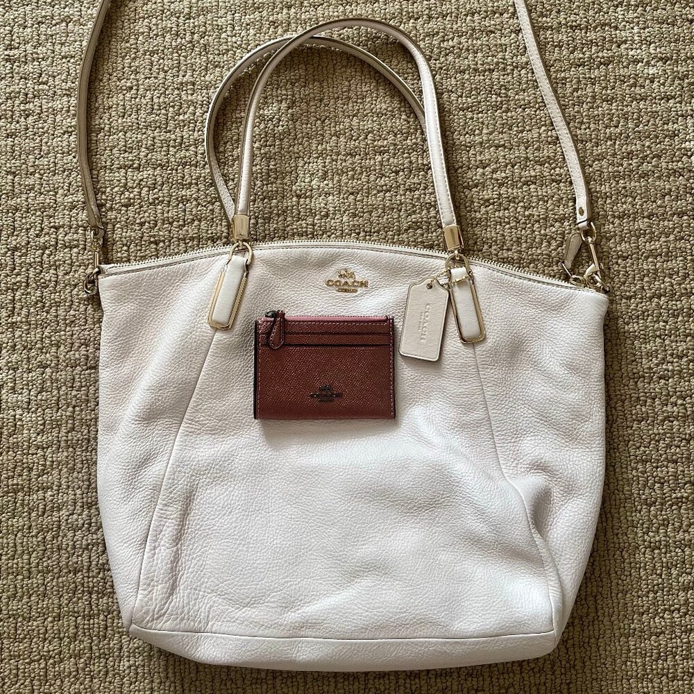 Coach handbag and wallet pink sparkly white